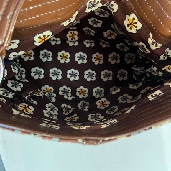 Vera Bradley Brown Blue Gray Yellow Gold Print Purse - EUC - Picture 3 of 5